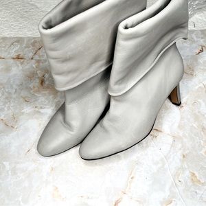 HUSH GREY FOLD OVER Heeled BOOTIE 41